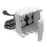 Wiltec 4-fach Gartensteckdose Außensteckdose Kunstharz IP44 Outdoor Steinoptik 5m Kabel