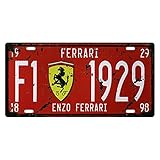 BAYABU Metall-Blechschilder Autoschild Enzo Ferrari Bar Pub Cafe Home Decor Retro Poster Vintage Wand 15,2 x 30,5 cm