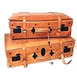 Vintagelederkofferset - 2 Lederkopfer