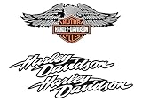 Reflektierende Aufkleber für Motorradhelm, Hommage an Harley Davidson – Adler (3 Sticker)