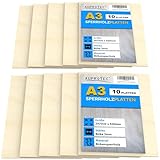 AUPROTEC 10x A3 Sperrholz-Platten Birke 3mm Multiplexplatten (297 mm x 420 mm) Bastel- und Laubsäge-Holzplatten Birke Massiv Multiplex Holz Industriequalität