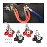 CGEAMDY 4 Stück Universal Bus Bar Terminal Block, M8 Batterie Stromverteilungs-Klemmblock, Isolierter Verbindungspfosten 12v - 48v Dc Sammelschiene Busbar, Für Marine