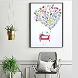 RASTKY Fingerabdruck-Gästebuch, Bräutigam und Braut, W-Auto-Muster, Baum, Gast, Unterschrift, Gemälde, Dekoration, HK156, Buch für Geburtstagsfeier 1 (HK156)