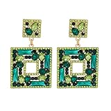 Geometrische Strass Ohrring für Damen Glitzer Hänge Statement Ohrringe Hochzeit Statement Ohrringe Strass Kristall Teardrop Ohrringe Chandelier Ohrringe Geometrische Braut Ohrringe