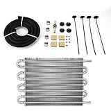 Ölkühler, Universal Car 8 Row Auto-Manual Kühlerumwandler Ferngetriebe Ölkühler Kit