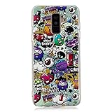 DasKAn Leuchtend Silikon Hülle für Samsung Galaxy A6 2018,Fluoreszierend Licht im Dunkeln Lustiges Graffiti Bunt Muster Weich Dünn Gummi Rückseite Handytasche Stoßfest Flexibel TPU Schutzhülle,#2