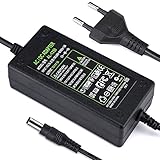 12V 5A Netzteil Adapter, AC 100-240V bis DC 12 Volt 5 Amp 60W Stromversorgung für LED Lichtstreifen Monitore Fernseher DVD TVs Verstärker Kamerasystem - Euro Stecker 5,5 * 2,5/2,1mm