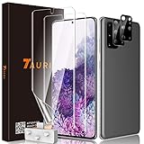 TAURI Schutzfolie Kompatibel Mit Samsung Galaxy S20 Plus und S20 Plus 5G 2 Stück TPU Folie und 2 Stück Kamera Schutzfolie Fingerabdruck-ID Unterstützen Blasenfreie Klar HD Displayschutz