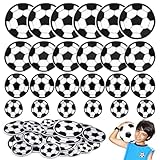 24 Stück Fußball Patches zum Aufbügeln, 4 Größen, Bestickte Bügelflicken Kinder, Flicken zum Aufbügeln, Aufnäher zum Aufbügeln, Bügelbilder für Textilien - Kleidung, Jeans, Taschen, Dekoration