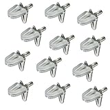 Gedotec Glas-Bodenträger 3 mm Fach-Bodenträger mit Sicherung - H9638 | Tablarträger für Holz und Glas-Böden | Stahl vernickelt - Kunststoff transparent | 20 Stück - Regalbodenträger Stifte für Möbel