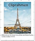 FlexiPeople Cliprahmen Bilderrahmen Plakatrahmen im Paket Rahmenlos - Farblos Plexiglas Wechselrahmen für Fotos Poster viele Größen Rechteckig mit Clips gut für Wohnzimmer, Esszimmer, Küche (40x60cm)