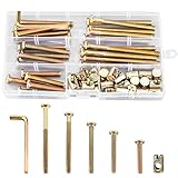 Zylindermuttern Verzinkter Karbonstahl Möbelschrauben M6 * 40/50/60/70/80 mm Schrauben für Möbelbetten Kinderbetten Krippe und Stühle 50 Stück