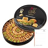 Premium Baklava 500g Gemischte Sorten - Orientalische Süßigkeiten Geschenkbox - Mit Echten Pistazien & Nüssen - Süßgebäck Spezialität & Ben's Garden Notiz Set