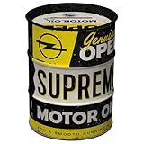 Nostalgic-Art Retro Spardose, 600 ml, Opel – Supreme Motor Oil – Geschenk-Idee für Opel-Zubehör Fans, Original Lizenzprodukt (OLP), Sparschwein aus Metall, Vintage Blech-Sparbüchse
