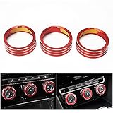 Auovo Auto Klimaanlage Knopf Lautstärkeregler Schalter Taste Dekorationsring Kompatibel für Golf 7 Mk7 GTE GTI GTD (Rot)