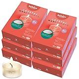 72 Stück Bolsius Crystal Lights Maxi Teelicht 8 Stunden Acryl Cup klar (6x12er)