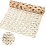 Kleemeiero Rattan-Gurtband 40 x 100cm Cane Webbing Rattan Roll Natürliche Rattan Geweberolle Gewebtes Offenes Rattan Geflecht Möbel Wiener Geflecht Gewebtes Rattanblech für Möbel Stühle Schränke