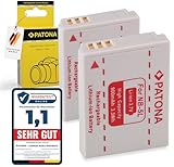 PATONA 2X Akku Ersatz für Canon NB-5L 900mAh 3.7V kompatibel mit Canon IXY Digital 1000 800 900 is IXUS 90 850 860 870 is ELPH SX 100 110 200 220 230 NB5L