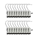 Relaxdays Stiefelklammern gummiert, 20er Set Stiefelaufhängung, Wäscheklammern, 360° drehbarer Haken, silber/schwarz