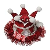 BPURB Frauen Zirkus Clown Narrenhut Lolita Krone Mini Zylinder Halloween Kostüm Stirnband Tiara für Karneval Cosplay Party