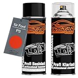 TRISTARcolor Autolack Spraydosen Set für Ford P3 Sunbrust Red Basislack Klarlack Sprühdose 400ml