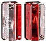AUTOLIGHT 24 2er Set rot/weiß Umrissleuchte Positionsleuchte Seitenmarkierungsleuchte Begrenzungsleuchte inkl. Glühbirnen für Wohnmobil, Wohnwagen und Anhänger