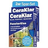 abrazo CeraKlar FensterGlas - 4 Glasreiniger, 2x2 Stk. - Scheibenreiniger f. kratzfreie, gründl. Scheibenreinigung, Glasreiniger Fenster & Echtglas