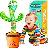 Vitosup Tanzender Sprechender Kaktus Baby Spielzeug, Lautstärke einstellbar, Nachahmend Singend Wiederholend, Interaktives Plüsch-Babyspielzeug/Geschenk für Jungen Mädchen (Kaktus ohne Akku)