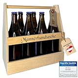 KF-Holz Bierträger für 8 Flaschen - Männerhandtasche aus Holz - Flaschenträger - Geschenk für Vatertag und Geburtstag