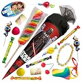 OYOY 22cm Schultüte gefüllt mit Süßigkeiten Mix I ROTH Schultüte Star Wars I kleine Schultüte fertig gefüllt I Geschwister Schultüte I Kindergartentüte