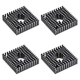 sourcing map 4Stk. Kühlkörper mit Bohrung für Schrittmotor,3D-Drucker 40x40x11mm Schwarz