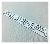 GeRRiT yzw6688 1X Metall-Alpina-Buchstaben-Emblem-Aufkleber for den Kofferraum hinten, kompatibel mit E46 E60 E90 E36 E53 E30 E34 F10 F30 1 3 5 7 Auto-Stying-Aufkleber (Color : Chrome)
