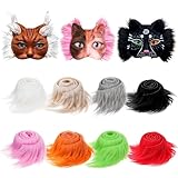 Tyqour 8 Stück Kunstfell zum Basteln Plüsch Fellstoff Faux Fur Kunstpelz Band Pelz Stoff Fell Halloween Faux Fur für Zwergenbart Weihnachtsmannhaar Cosplay DIY Basteldekoration