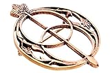 Windalf Irish Celtic Fibel Avalon Ø 3.2 cm Keltische Spirals Tuchnadel Brosche Vintage-Schmuck Bronze