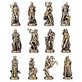 Veronese Design Nordische Götter Kunstharz-Figuren, handbemalt, bronzefarben