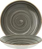 Bonna Premium Porcelain ASCGRM20CK Aura Space Plate Teller tief, Supenteller, 20cm, 500ml, Porzellan, grau, 1 Stück