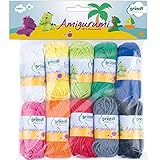 Gründl Amigurumi-Set I Buntstiftfarben (Miniknäuel aus 100 % Baumwolle, ideal zum Häkeln von Amigurumi, 10 verschiedenen Farben, 10 g/23 m, Nadelstärke: 3,0 - 4,0 mm, 10 Knäuel á 10 g)