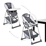 hauck Hochstuhl mit Babyliege Sit N Relax 2in1 ab Geburt bis 15 kg, Höhenverstellbarem Gestell mit Rollen, XL Korb, Essbrett, Klappbar, Verstellbar, Spielebogen (Disney Mickey Cool Vibes)