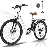 COLORWAY 28"*2,0" E-Bikes, mit bürstenlosem 250W Motor. Elektrofahrräder mit eingebautem 36V 15Ah Akku, 7 Gängen, LCD-Display, Stoßdämpfergabel.