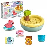 LEGO 10966 DUPLO Badewannenspaß: Schwimmende Tierinsel, Badespielzeug für Babys und Kleinkinder von 1,5-3 Jahre, Badewannenspielzeug, Lernspielzeug für Jungen und Mädchen