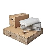 BB-Verpackungen Umzugskomplettpaket (2 bis 3-Zimmer-Wohnung bis ca. 75 m², Umzug, Angebotsset) - Set aus 4 verschiedenen Artikeln