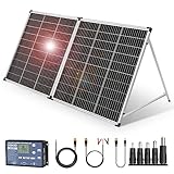 DOKIO Solarkoffer 200W 18V Für 12V Batterie und Power Station mit Laderegler (2 USB-Ports), Transporttasche