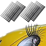 Auto Wimpern Aufklebe, Wimpern Auto Dekorativer Aufkleber, Wimpern für Auto Autoaufkleber, Falsche Wimpern für Fahrzeuge, Lustige Auto-Wimpern, Dekoration für Autoscheinwerfer, 4 Stück