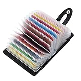 Echt Leder Kartenetui Damen Herren Kreditkartenetui-20 Karten (Schwarz)