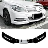 GOYMFK Auto Frontstoßstange Spoiler Lippe für Mercedes Benz C-Klasse W204 2011 2012 2013 2014 Stoßstange Unterer Splitter Diffusor Body Kit Zubehör,Glossy Black