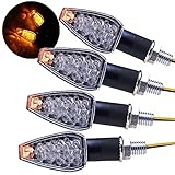 SFONIA 4 Stück Motorrad-Blinker, 14 LEDs, 12 V, wasserdicht, Roller, Blinker, Universal, für Motorrad, Scooter, Quad, Cruiser, Off Road