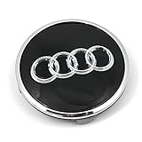 Audi 8W0601170A Radzierkappe (1 Stück) Nabenkappe Nabendeckel Felgendeckel Alufelgen, schwarz glänzend
