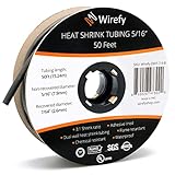 Wirefy Schrumpfschlauch Rolle - 7,9mm - 15,25m - 3:1 Schrumpf-Rate - Schrumpfschlauch schwarz wasserdicht - Kabel Reparaturset als Löt-Zubehör - Heat Shrink Tubing