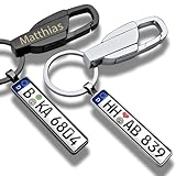 Internetservice Timo Lindner Schlüsselanhänger Auto Kennzeichen Karabiner Nummernschild Karabinerhaken Personalisiert Autokennzeichen KFZ Geschenk