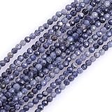 Gem-Inside 2 mm blauer kleiner Saphir, natürlicher Edelstein, facettiert, rund, Halbedelstein, lose Rocailles, für Schmuckherstellung, 38,1 cm Strang